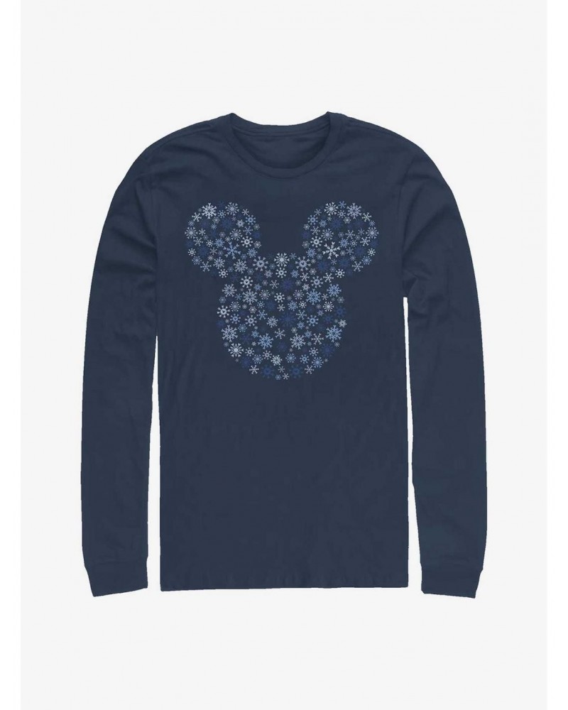 Disney Mickey Mouse Mickey Ear Snowflakes Long-Sleeve T-Shirt $11.58 T-Shirts