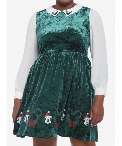 Her Universe Disney Holiday Velvet Long-Sleeve Dress Plus Size $10.03 Dresses