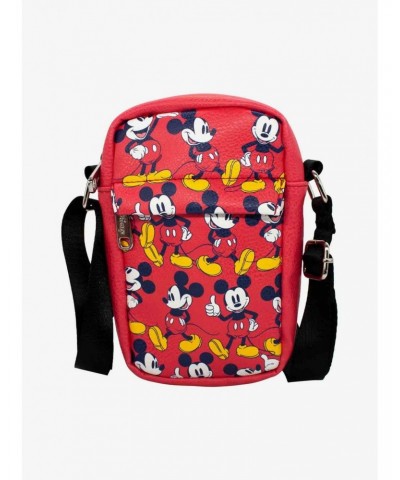 Disney Mickey Mouse Standing Poses Vegan Leather Crossbody Bag $6.84 Bags