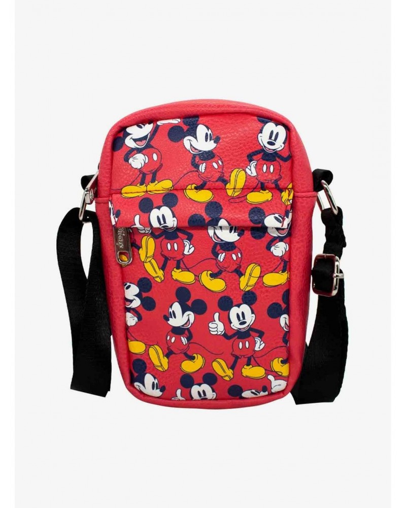 Disney Mickey Mouse Standing Poses Vegan Leather Crossbody Bag $6.84 Bags