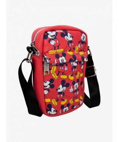 Disney Mickey Mouse Standing Poses Vegan Leather Crossbody Bag $6.84 Bags