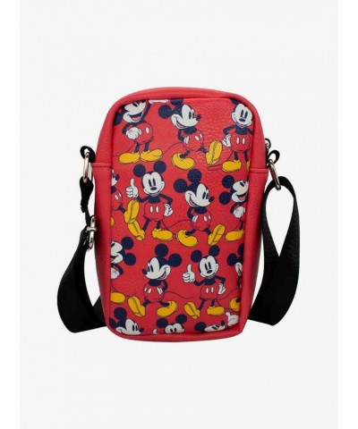 Disney Mickey Mouse Standing Poses Vegan Leather Crossbody Bag $6.84 Bags