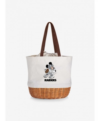 Disney Mickey Mouse NFL Las Vegas Raiders Canvas Willow Basket Tote $20.77 Totes