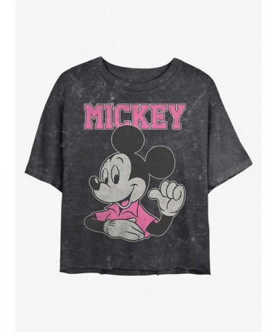 Disney Mickey Mouse Jumbo Mickey Mineral Wash Crop Girls T-Shirt $7.86 T-Shirts