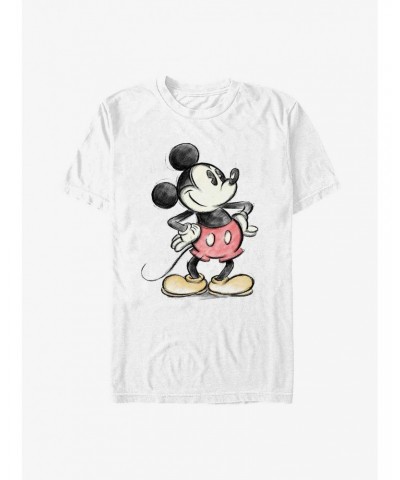 Disney Mickey Mouse Charcoal Sketch Mickey T-Shirt $8.03 T-Shirts