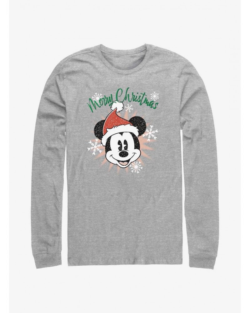 Disney Mickey Mouse Snowflakes Santa Mickey Long-Sleeve T-Shirt $8.42 T-Shirts