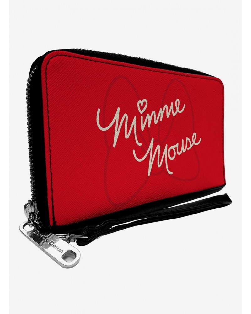 Disney Minnie Mouse Script And Bow Zip Around Wallet $13.64 Wallets