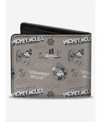 Disney100 Mickey Mouse Steamboat Willie Collage Bifold Wallet $9.20 Wallets