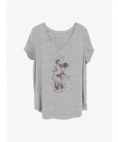 Disney Minnie Mouse Minnie Sketch Girls T-Shirt Plus Size $10.87 T-Shirts