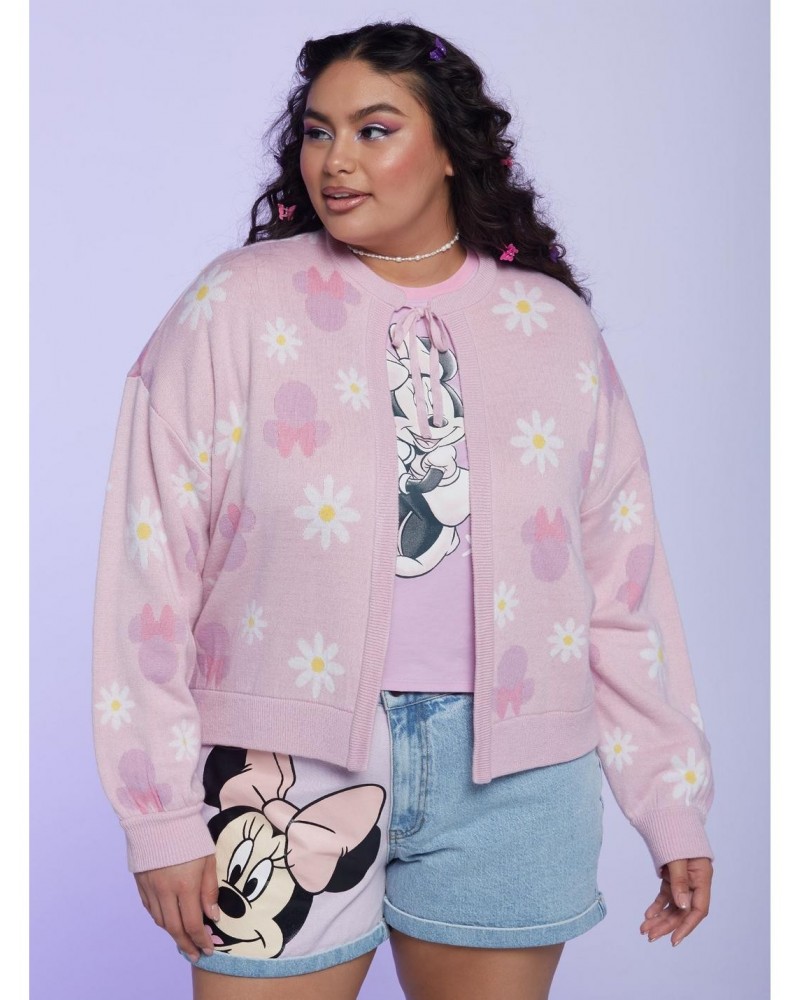 Her Universe Disney Minnie Mouse Y2K Tie-Front Skimmer Girls Cardigan Plus Size $20.77 Cardigans