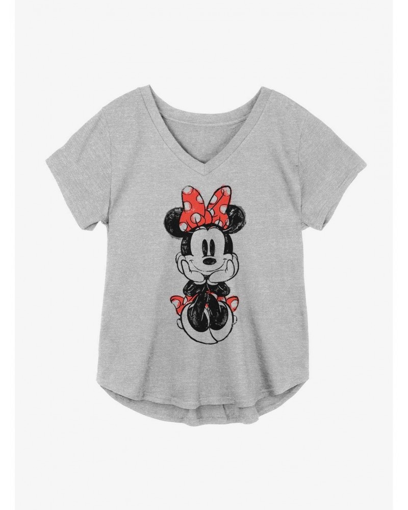 Disney Minnie Mouse Sketched Sitting Girls Plus Size T-Shirt $8.55 T-Shirts