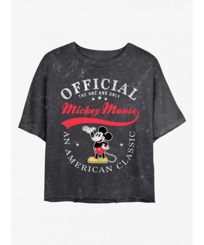 Disney Mickey Mouse An American Classic Mineral Wash Crop Girls T-Shirt $8.32 T-Shirts