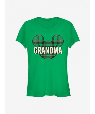 Disney Mickey Mouse Head Plaid Grandma Classic Girls T-Shirt $9.16 T-Shirts