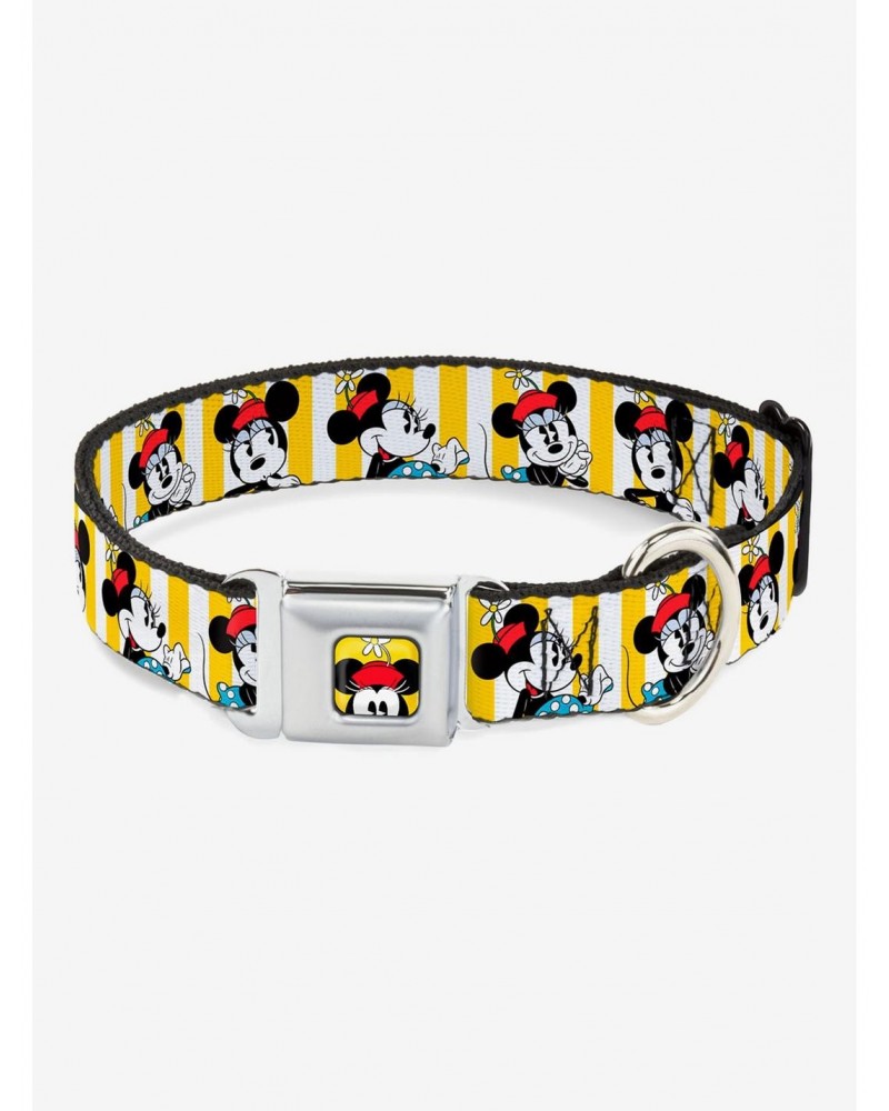 Disney Minnie Mouse Hat Poses Seatbelt Buckle Dog Collar $8.22 Pet Collars