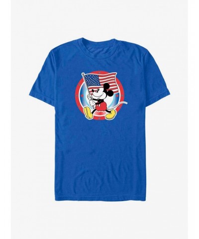 Disney Mickey Mouse American Flag Badge T-Shirt $7.84 T-Shirts