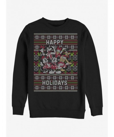 Disney Mickey Mouse Holiday Mickey Six Sweater Crew Sweatshirt $10.63 Sweatshirts