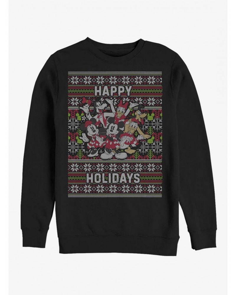 Disney Mickey Mouse Holiday Mickey Six Sweater Crew Sweatshirt $10.63 Sweatshirts