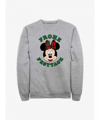 Disney Minnie Mouse Frohe Festtage Happy Holidays in German Sweatshirt $10.33 Sweatshirts