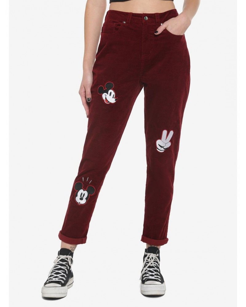 Disney Mickey Mouse Embroidered Corduroy Mom Pants $14.05 Pants