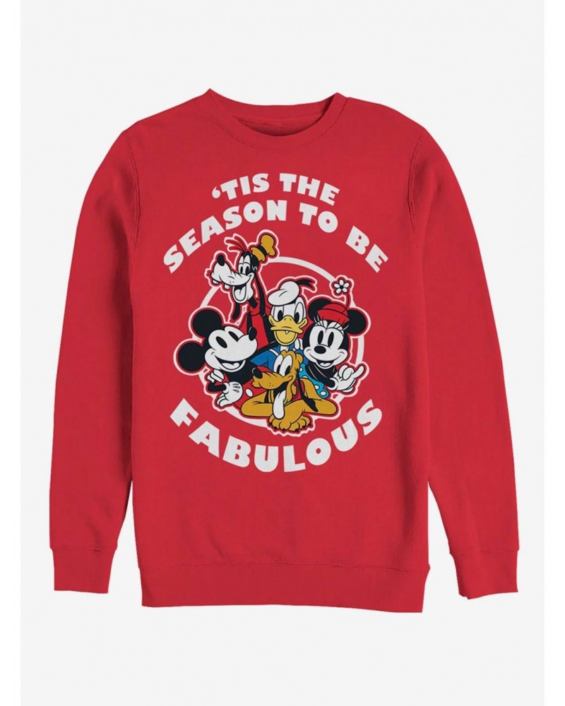 Disney Mickey Mouse Holiday Fabulous Holiday Crew Sweatshirt $8.86 Sweatshirts