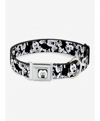 Disney Mickey Mouse Expressions Stacked Seatbelt Buckle Dog Collar $10.46 Pet Collars