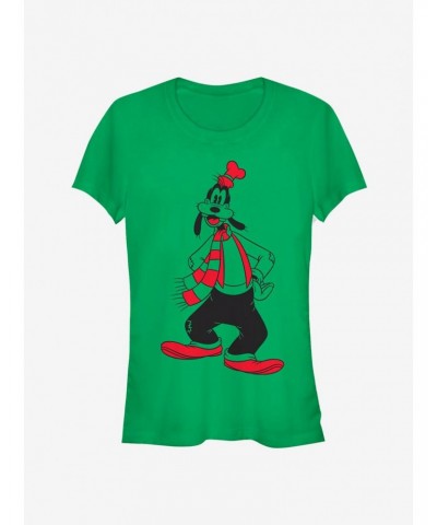Disney Goofy Holiday Winter Outfit Classic Girls T-Shirt $9.96 T-Shirts