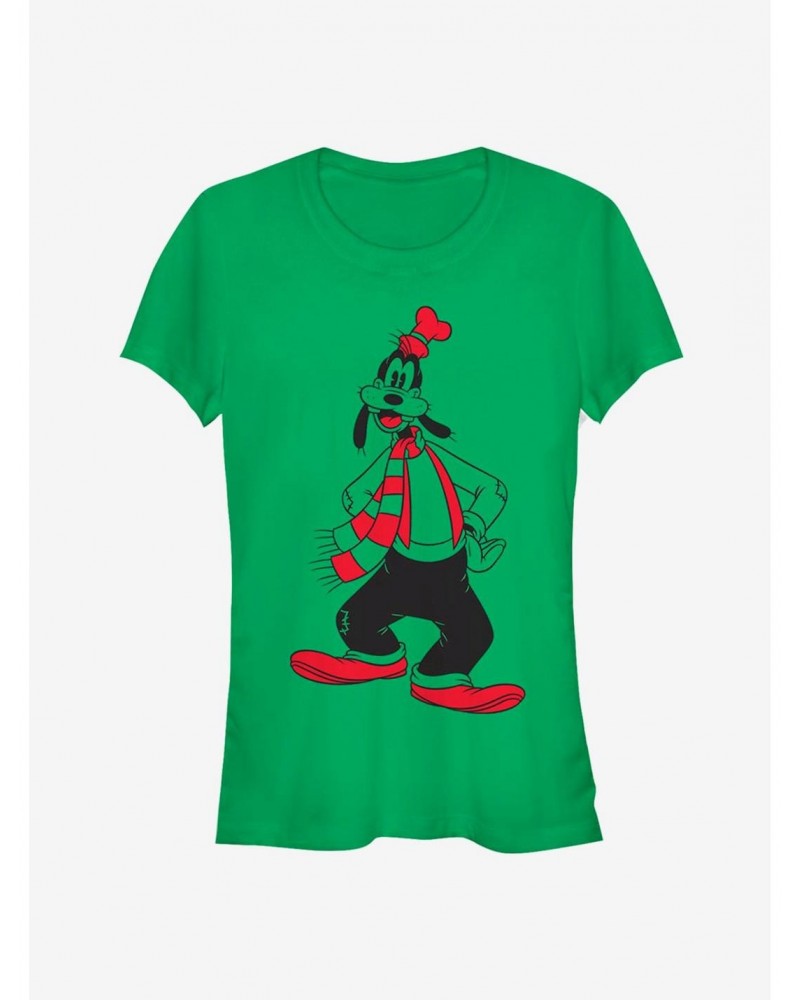 Disney Goofy Holiday Winter Outfit Classic Girls T-Shirt $9.96 T-Shirts