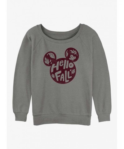 Disney Mickey Mouse Hello Fall Girls Slouchy Sweatshirt $14.17 Sweatshirts