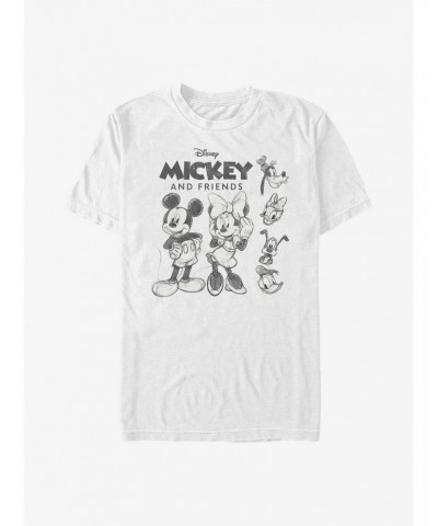 Disney Mickey Mouse Mickey Friends Sketch T-Shirt $9.18 T-Shirts