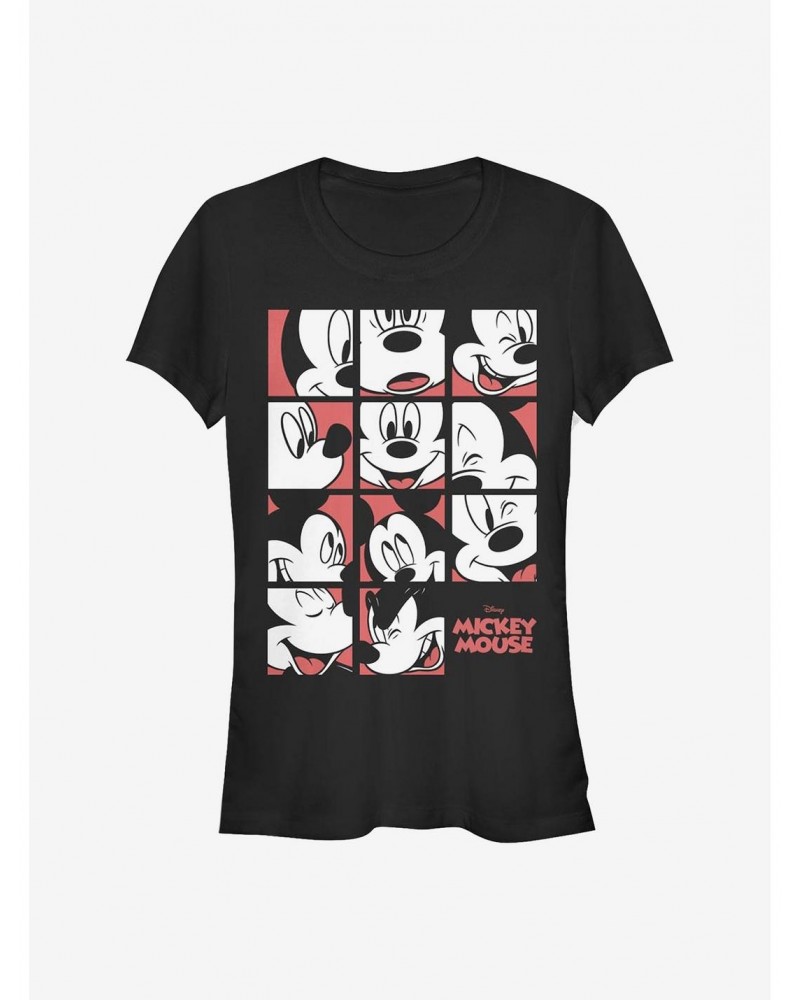 Disney Mickey Mouse Mickey Mouse Expression Grid Girls T-Shirt $7.37 T-Shirts