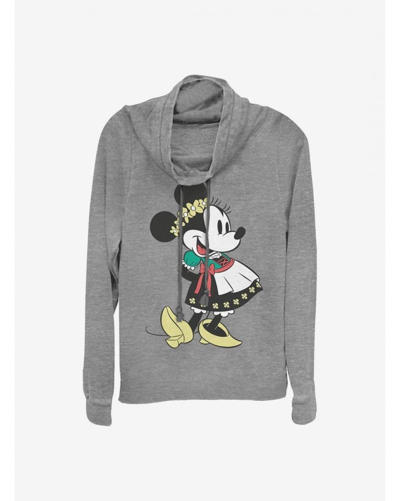 Disney Minnie Mouse Dirndl Cowlneck Long-Sleeve Girls Top $12.57 Tops