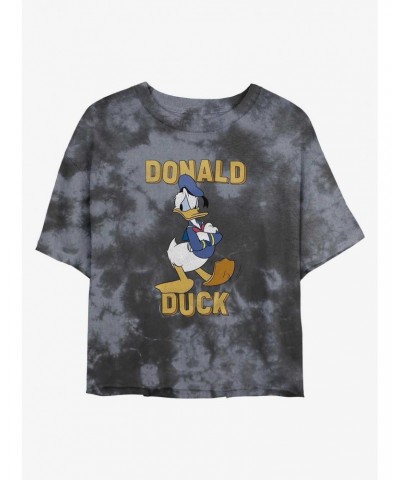 Disney Mickey Mouse Donald Duck Tie-Dye Girls Crop T-Shirt $10.87 T-Shirts