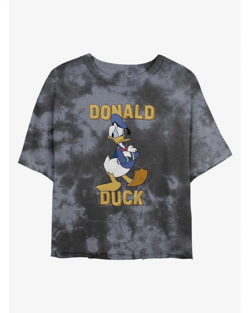 Disney Mickey Mouse Donald Duck Tie-Dye Girls Crop T-Shirt $10.87 T-Shirts