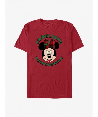 Disney Minnie Mouse Frohliche Weihnachten Merry Christmas in German T-Shirt $7.07 T-Shirts