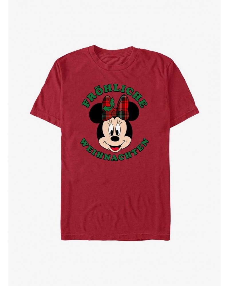 Disney Minnie Mouse Frohliche Weihnachten Merry Christmas in German T-Shirt $7.07 T-Shirts