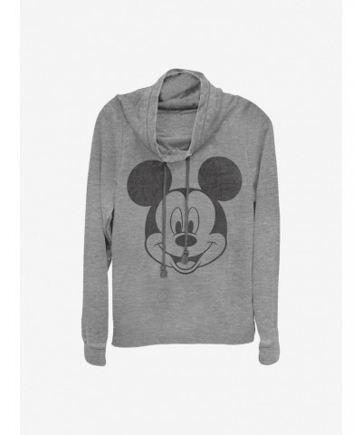 Disney Mickey Mouse Mickey Face Cowlneck Long-Sleeve Girls Top $11.85 Tops