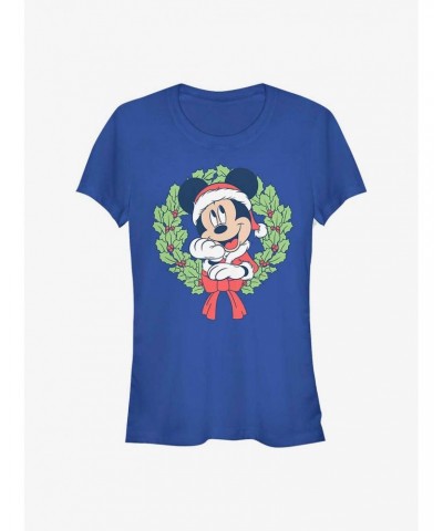 Disney Mickey Mouse Mickey Christmas Wreath Girls T-Shirt $7.17 T-Shirts