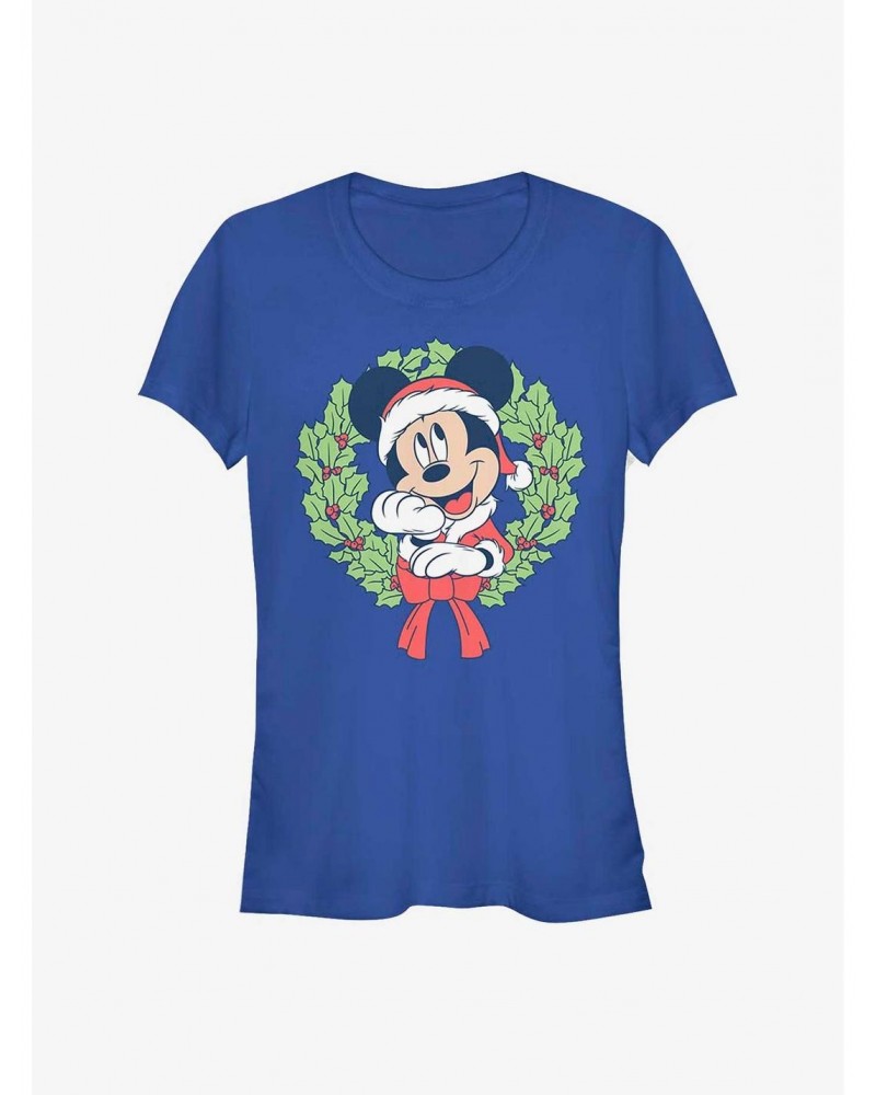 Disney Mickey Mouse Mickey Christmas Wreath Girls T-Shirt $7.17 T-Shirts