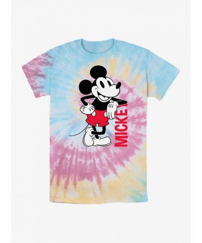 Disney Mickey Mouse Mickey Leaning Tie Dye T-Shirt $7.46 T-Shirts