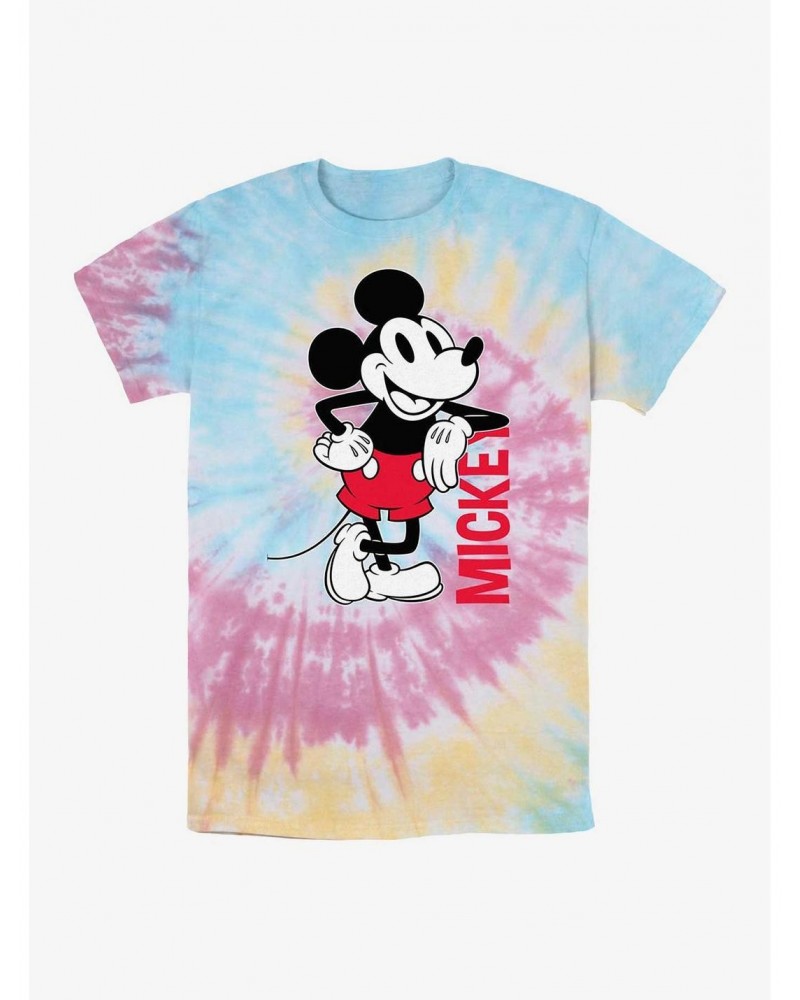 Disney Mickey Mouse Mickey Leaning Tie Dye T-Shirt $7.46 T-Shirts