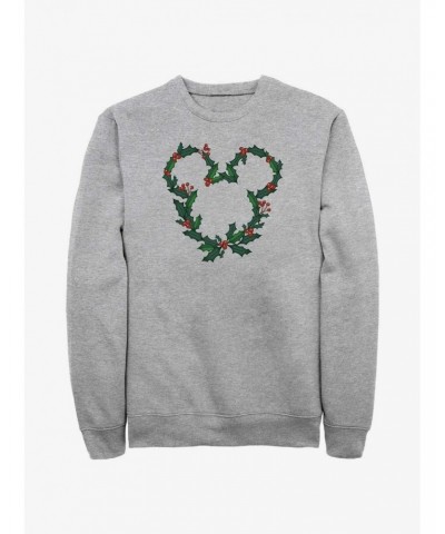 Disney Mickey Mouse Mistletoe Wreath Ears Sweatshirt $12.10 Sweatshirts