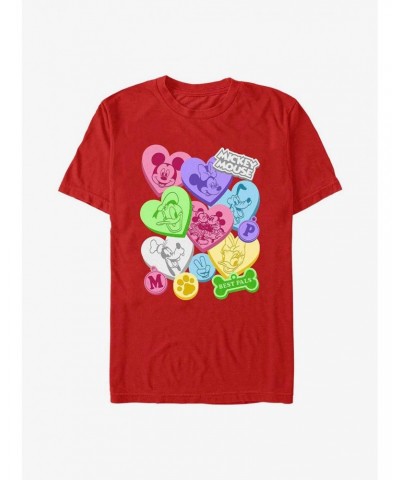 Disney Mickey Mouse Candy Hearts T-Shirt $7.46 T-Shirts