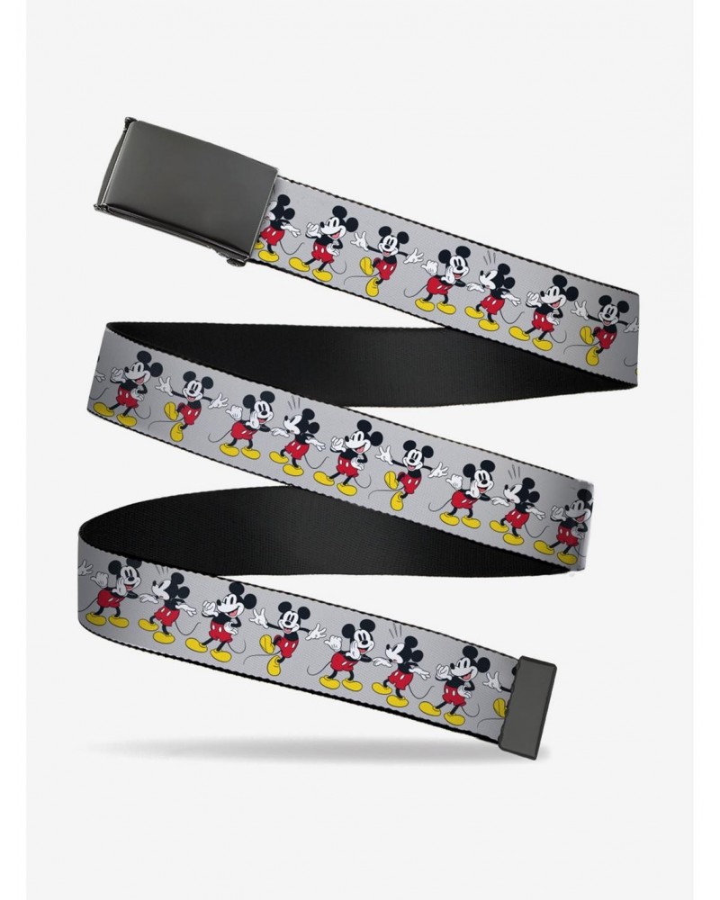 Disney Mickey Mouse Poses Gray Clamp Belt $6.05 Belts