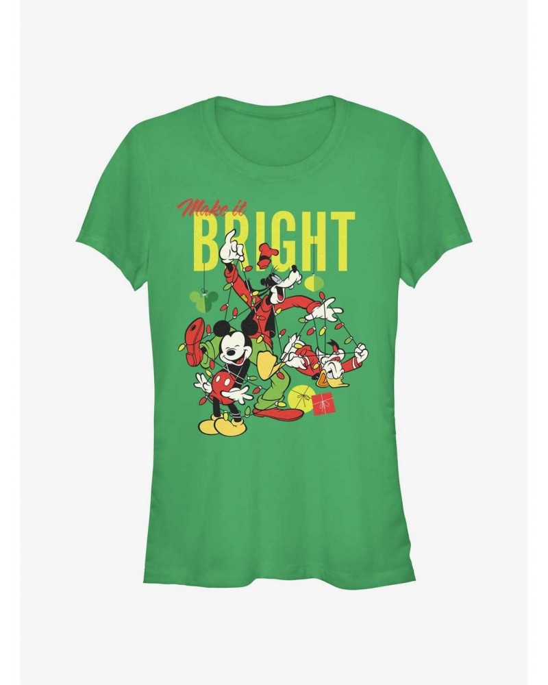 Disney Mickey Mouse Bright Christmas Mickey, Goofy, and Donald Girls T-Shirt $9.96 T-Shirts