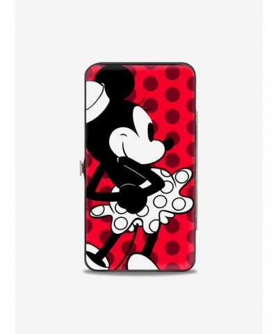 Disney Minnie Mouse Vintage Minnie Smiling Pose Front Back Dots Hinged Wallet $9.82 Wallets