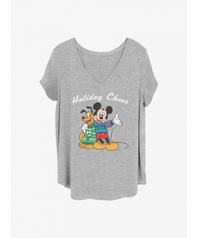 Disney Mickey Mouse Holiday Cheer Girls T-Shirt Plus Size $11.33 T-Shirts