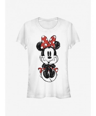 Disney Minnie Mouse Sitting Minnie Sketch Girls T-Shirt $8.76 T-Shirts