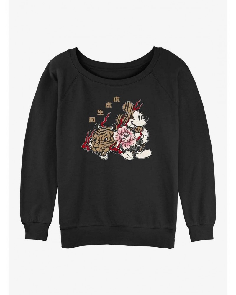 Disney Mickey Mouse New Year Mickey Girls Slouchy Sweatshirt $10.92 Sweatshirts