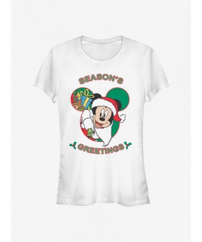 Disney Mickey Mouse Holiday Season's Greetings Classic Girls T-Shirt $6.97 T-Shirts