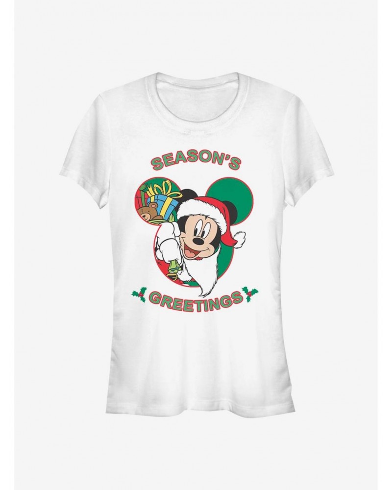 Disney Mickey Mouse Holiday Season's Greetings Classic Girls T-Shirt $6.97 T-Shirts